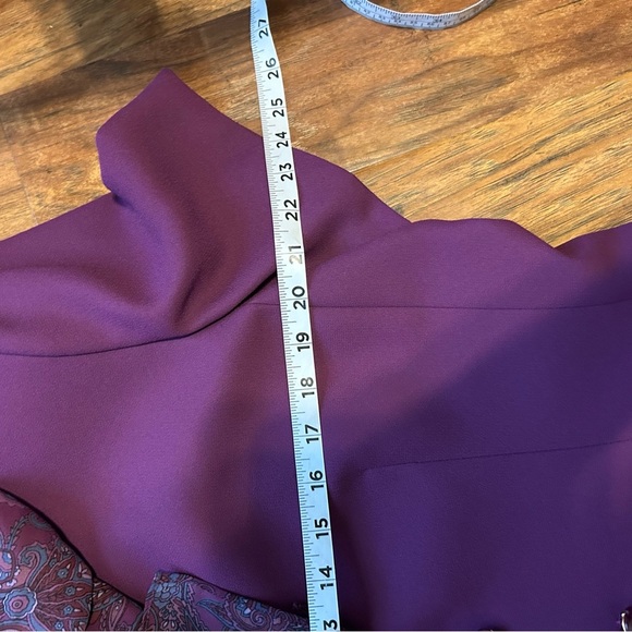 Le Suit Plum Blazer with Paisley Scarf Women’s Size 16P - Picture 7 of 8